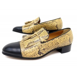 NEUF CHAUSSURES GUCCI 725804 MOCASSINS A PAMPILLES PYTHON 7.5 41.5 LOAFERS 1890€