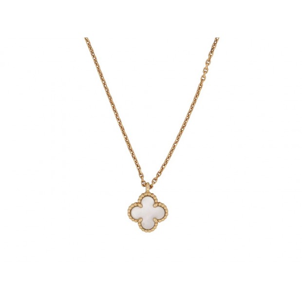 NEUF COLLIER VAN CLEEF & ARPELS PENDENTIF SWEET ALHAMBRA NACRE OR 18K NEW 1680€