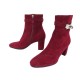 NEUF CHAUSSURES HERMES BOTTINES SAINT GERMAIN 192178Z 38 DAIM ROUGE BOOTS 1300€