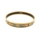 BRACELET HERMES EN EMAIL FIN 10MM DECORS FLEURS & EPIS VERT & DORE BANGLE 455€