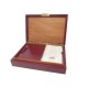 VINTAGE COFFRET HERMES EN CUIR BOX BORDEAUX 4 JEUX DE CARTES + CARNET CARDS GAME