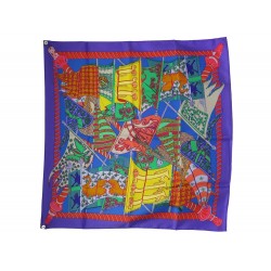 NEUF FOULARD HERMES ETENDARDS ET BANNIERES CARRE 90 EN SOIE + BOITE SCARF 495€