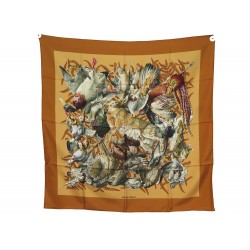 VINTAGE FOULARD HERMES GIBIERS HENRI DE LINARES CARRE 90 EN SOIE SILK SCARF 495€