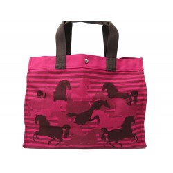 NEUF SAC A MAIN HERMES CHEVAUX EN CAMOUFLAGE PLAGE CABAS FUSHIA BEACH BAG 1185€