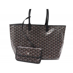 NEUF SAC A MAIN GOYARD SAINT LOUIS PM EN TOILE GOYARDINE NOIR POCHETTE TOTE BAG