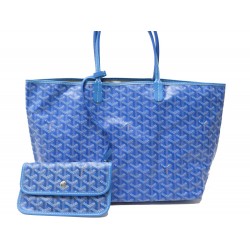 NEUF SAC A MAIN GOYARD SAINT LOUIS PM EN TOILE GOYARDINE BLEUE POCHETTE TOTE BAG