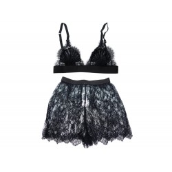 NEUF ENSEMBLE GUCCI LINGERIE PANTS FLOWER LACE 599608 S 36 DENTELLES NOIRE 750€