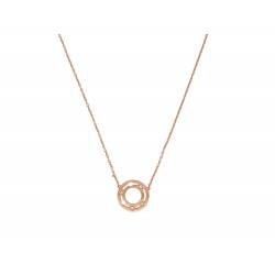 COLLIER DINH VAN PULSE 12MM 628415 EN OR ROSE 18K 4 DIAMANTS 40CM NECKLACE 1150€