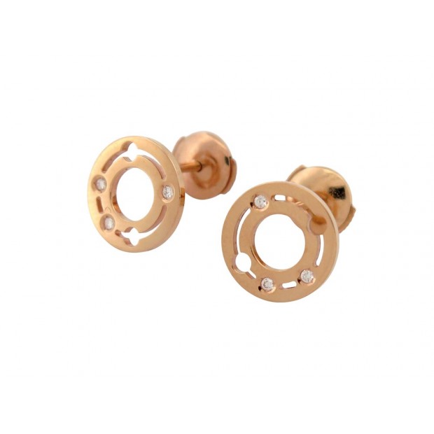 NEUF BOUCLES D'OREILLES DINH VAN PUCES PULSE 828515 OR ROSE 18K EARRINGS 1150€