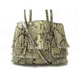 NEUF SAC A MAIN ALAIA A FRANGES PYTHON BANDOULIERE SNAKE FRINGE HAND BAG 2700€