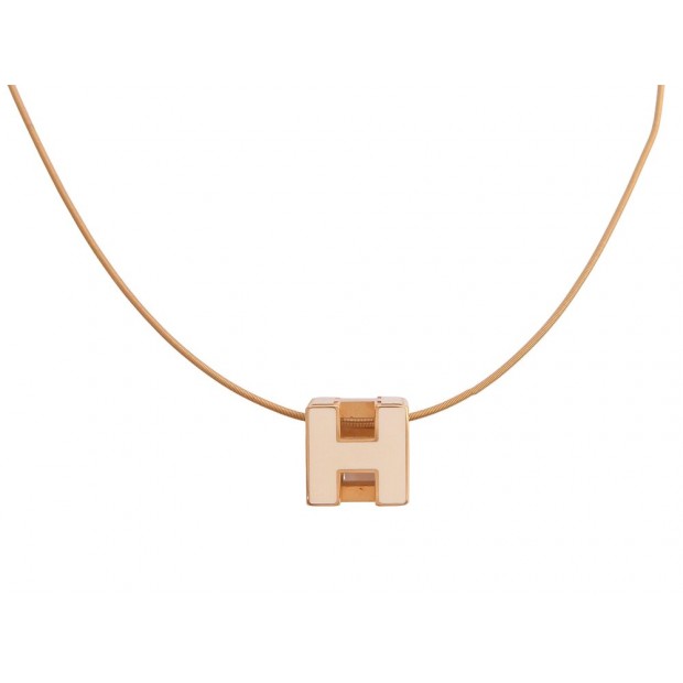 NEUF COLLIER HERMES PENDENTIF CAGE D'H H147991FP12 LAQUE PLAQUE OR NECKLACE 430€