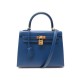 NEUF SAC A MAIN HERMES KELLY 25 SELLIER 2023 EPSOM BLEU DE FRANCE BANDOULIERE