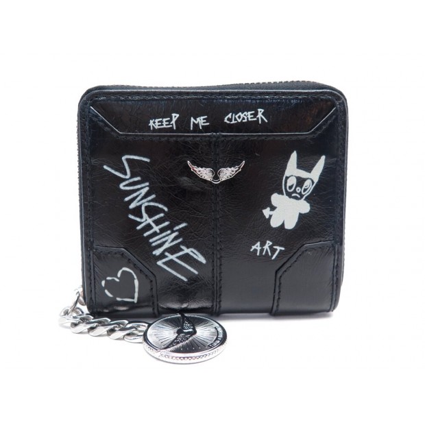 NEUF PORTEFEUILLE ZADIG & VOLTAIRE SUNNY PORTE MONNAIE LWSG03653 COIN PURSE 175€