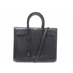 SAC A MAIN SAINT LAURENT DE JOUR SMALL 355153 CUIR FACON PYTHON NOIR BAG 2900€