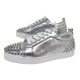 NEUF BASKETS CHRISTIAN LOUBOUTIN LOUISE JUNIOR SPIKE 39 SNEAKERS ARGENTE 845€