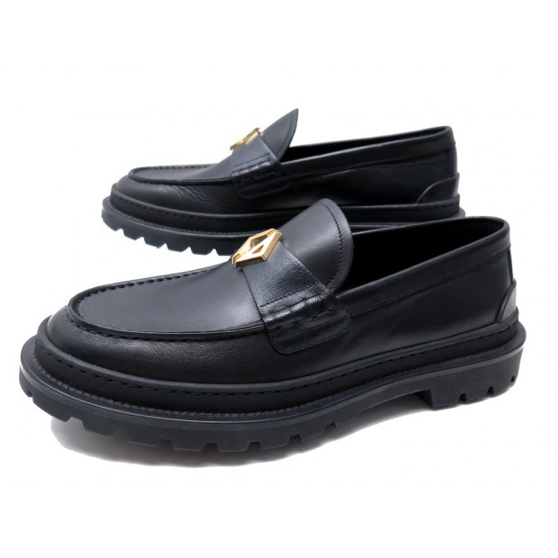 NEUF CHAUSSURES DIOR MOCASSIN M-EXPLORER 8 42 CUIR NOIR BOITE LOAFERS SHOES 890€