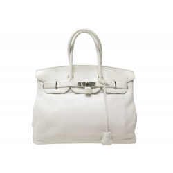 NEUF SAC A MAIN HERMES BIRKIN 35 2005 CABAS EN CUIR TOGO BLANC HAND BAG PURSE