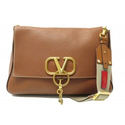 SAC A MAIN VALENTINO VSRING BANDOULIERE CUIR GRAINE LEATHER HAND BAG PURSE 3000€