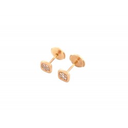 NEUF BOUCLES D'OREILLES DINH VAN IMPRESSION DOMINO 814412 OR 18K DIAMANTS 990€