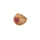 BAGUE DOME SERTIE DE 7 RUBIS 0.69 CT T53 EN OR JAUNE 18K RUBY YELLOW GOLD RING