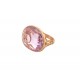 BAGUE POMELLATO ARABESQUE T59 EN OR ROSE 18K 12GR SERTIE PIERRE AMETHYSTE RING