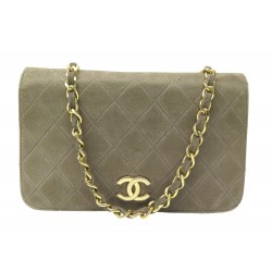 VINTAGE SAC A MAIN CHANEL LOGO CC EN DAIM TAUPE SUEDE HAND BAG PURSE 4100€