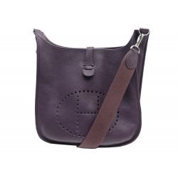 SAC A MAIN HERMES EVELYNE 33 GM 2012 CUIR TOGO VIOLET PURPLE HANDBAG BOITE 2850€