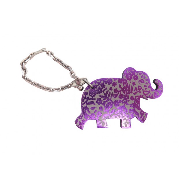 NEUF PORTE CLE BIJOU DE SAC HERMES LUCKY CHARM ELEPHANT 054772CS CUIR KEY RING