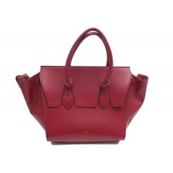 SAC A MAIN CELINE TIE BAG MINI CUIR ROUGE 25CM RED LEATHER HAND BAG PURSE 2400€