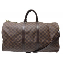 SAC DE VOYAGE LOUIS VUITTON KEEPALL 55 BANDOULIERE DAMIER EBENE TRAVEL BAG 2250€