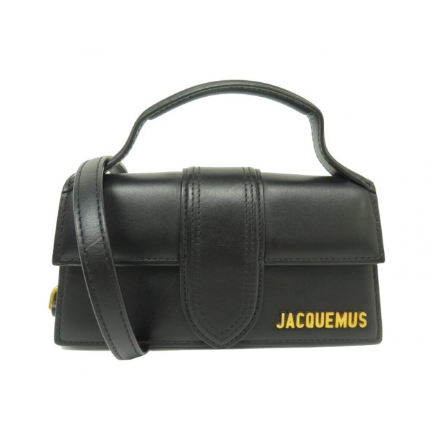 NEUF SAC A MAIN JACQUEMUS LE BAMBINO 213BA006 CUIR NOIR BANDOULIERE HANDBAG 620€