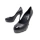 NEUF CHAUSSURES CHANEL ESCARPINS G28317 37.5 CUIR NOIR BLACK LEATHER SHOES 1060€