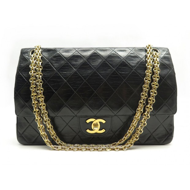 VINTAGE SAC A MAIN CHANEL CLASSIQUE 11.12 TIMELESS BANDOULIERE NOIR BAG 10300€