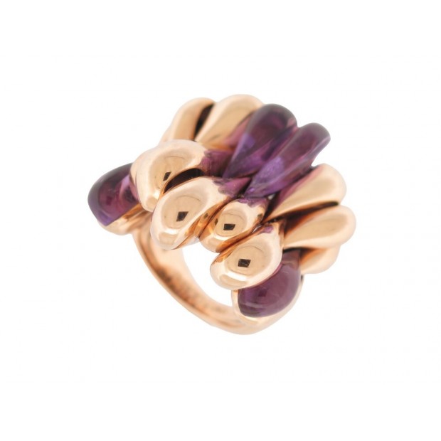 BAGUE DE GRISOGONO OR ROSE 18K A PAMPILLES T57 AMETHYSTE PINK GOLDEN RING 13000€