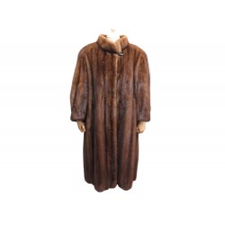 MANTEAU LONG MENDEL 48 XL FEMME EN FOURRURE DE VISON MARRON MINK FUR COAT