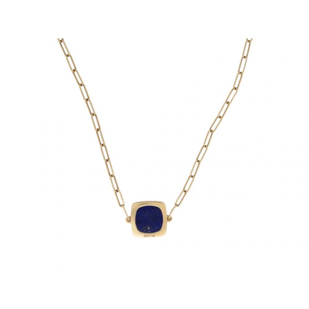 COLLIER DINH VAN IMPRESSION LAPIS LAZULI 40CM OR JAUNE 18K GOLDEN NECKLACE 1900€