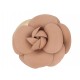 VINTAGE BROCHE CHANEL CAMELIA MONTAIGNE CUIR VIEUX ROSE CIRCA 1980 BROOCH 690€