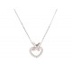 COLLIER CHAUMET PENDENTIF COEUR LIEN 40CM OR BLANC 18K DIAMANTS 0.5CT NECKLACE