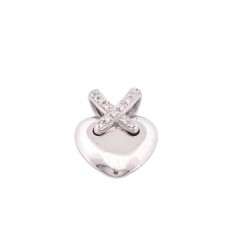 PENDENTIF CHAUMET COEUR LIENS EN OR BLANC 18K 6.5GR 13 DIAMANTS PENDANT 3500€