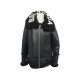 NEUF BLOUSON BALENCIAGA BOMBARDIER OVERSIZE 36 M EN CUIR PEAU LAINEE COAT 3450€