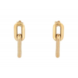 BOUCLES D'OREILLES LOUIS VUITTON DOUBLE LV EDGE MP2990 DOREES GOLD EARRINGS 520€