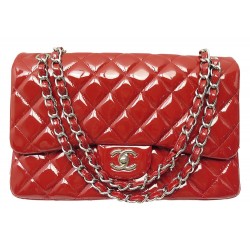 SAC A MAIN CHANEL TIMELESS 11.12 GRAND CLASSIQUE JUMBO CUIR VERNI HANDBAG 11100€