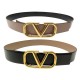 CEINTURE VALENTINO VLOGO SIGNATURE T85 REVERSIBLE EN CUIR NOIR & TAUPE BELT 480€