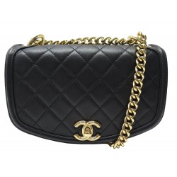 NEUF SAC A MAIN CHANEL UNDERLINE FLAP BAG AS0792 BANDOULIERE NOIR HANDBAG 6500€