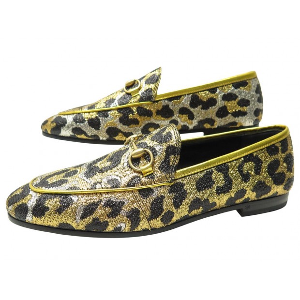 NEUF CHAUSSURES GUCCI MORS JORDAAN LEOPARD 431467 37 MOCASSIN LOAFERS SHOES 850€