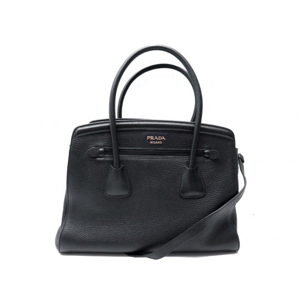 SAC A MAIN PRADA BN2572 EN CUIR NOIR BANDOULIERE LEATHER HAND BAG PURSE 2900€