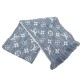 NEUF ECHARPE LOUIS VUITTON MONOGRAM LOGOMANIA M76384 BLEU + BOITE SCARF 490€