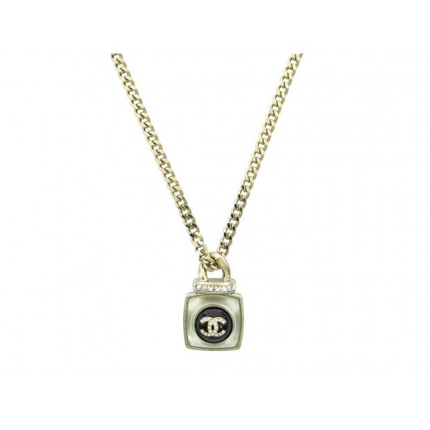 NEUF COLLIER CHANEL PENDENTIF COCO MARK LOGO CC AB7681 40-50CM NECKLACE 1100€