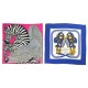 NEUF LOT DE 2 FOULARDS HERMES CARRE NANO 20 CM EN SOIE PEGASUS + BRIDES DE GALA