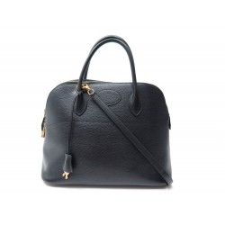 SAC A MAIN HERMES BOLIDE BANDOULIERE CUIR GRAINE NOIR 